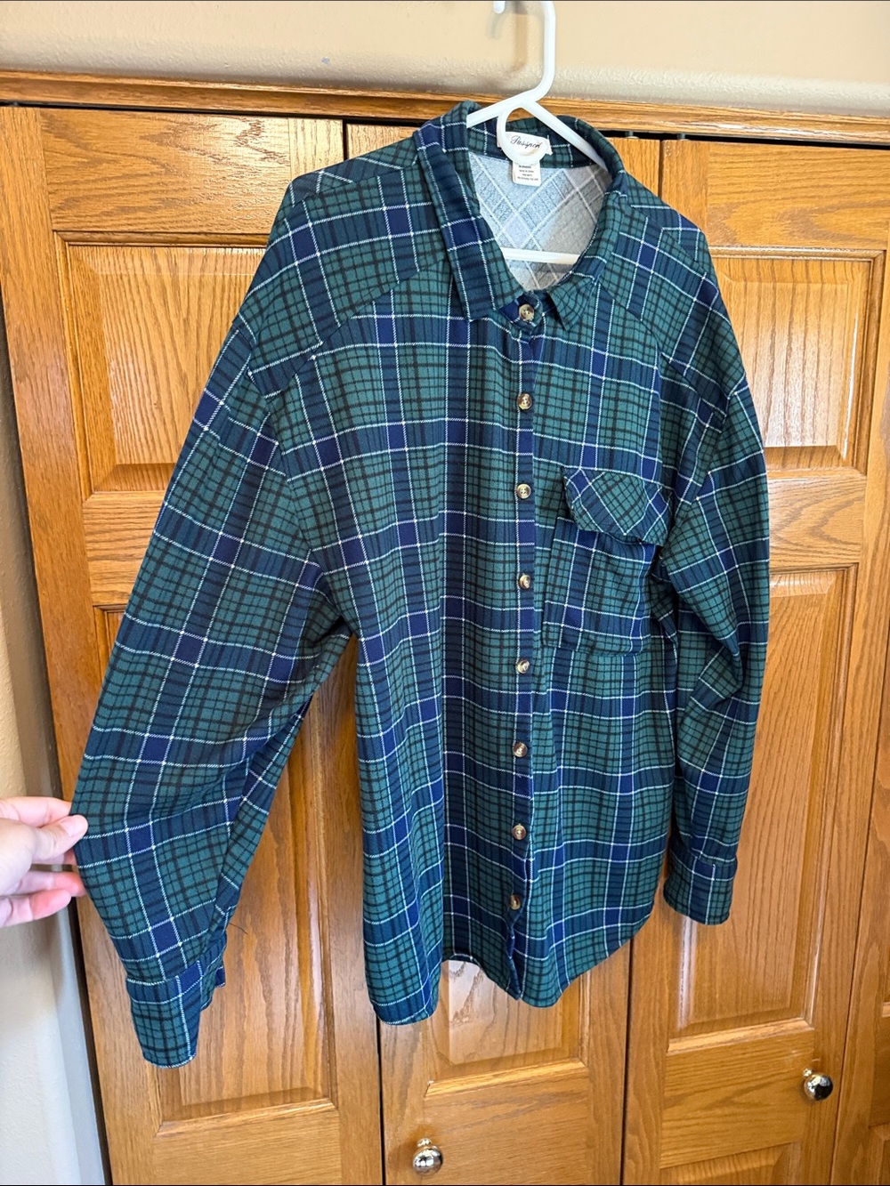 Passport Green and Navy Plaid Button-Down Shirt